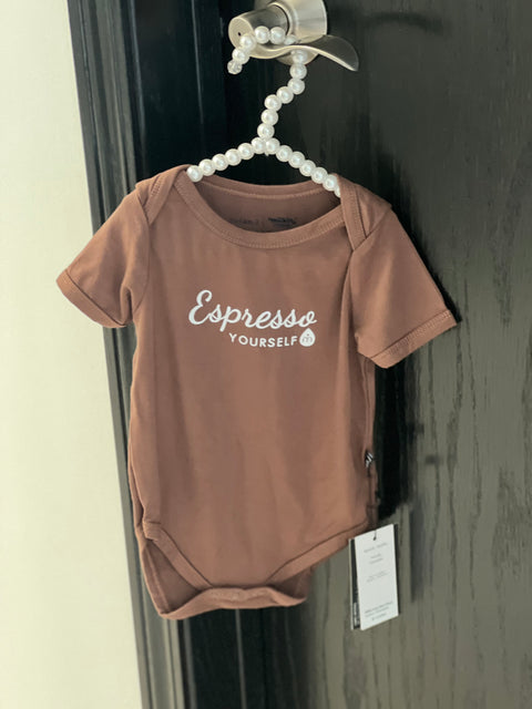 Baby onesie matching mommy and me espresso yourself -Brown