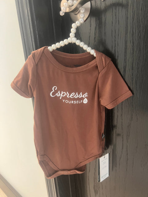 Baby onesie matching mommy and me espresso yourself -Brown